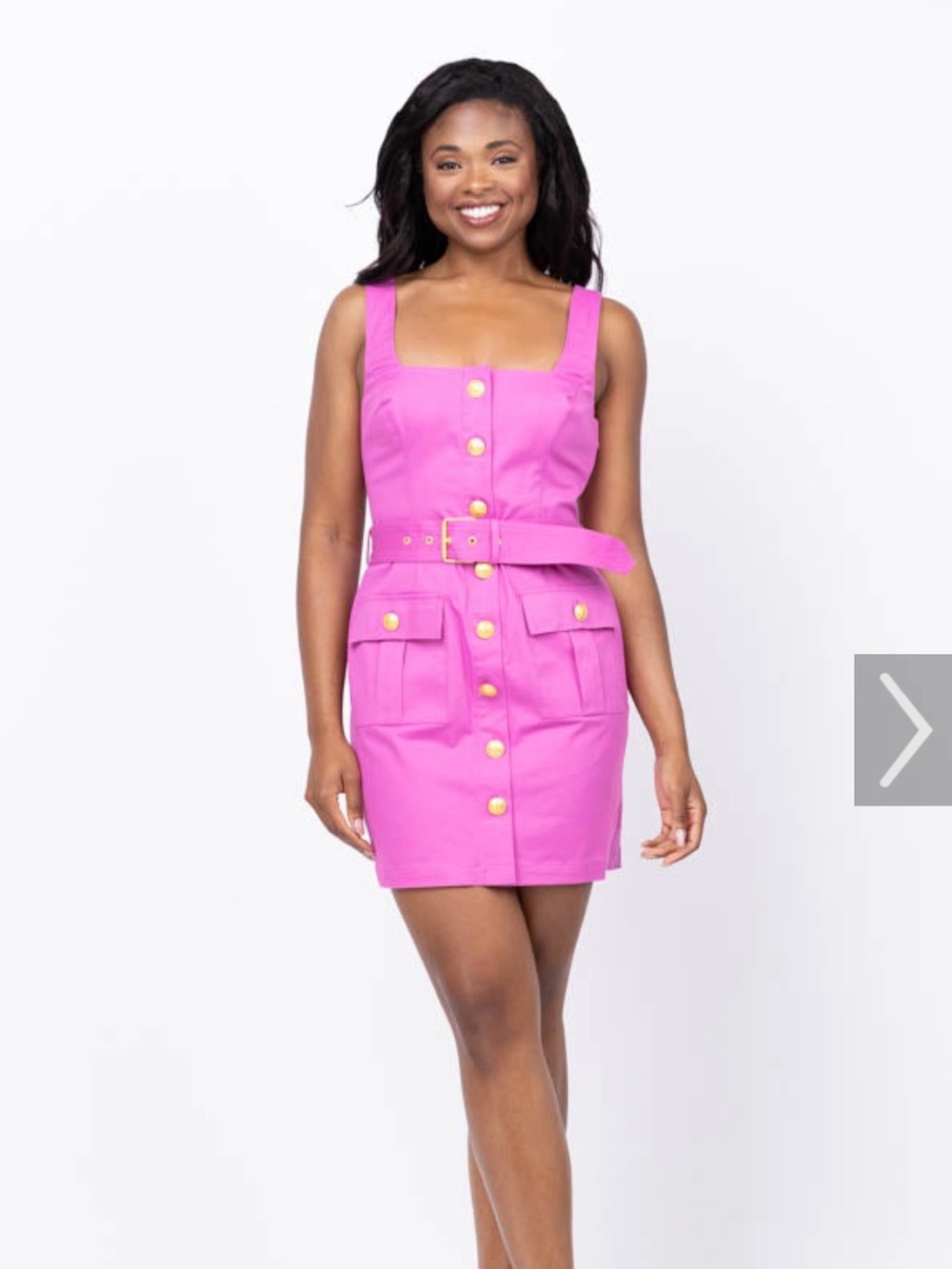 L'AGENCE Size 2 Dusty Fuscia Button-detailed Belted Tank Dress